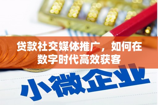 凤台贷款社交媒体推广，如何在数字时代高效获客