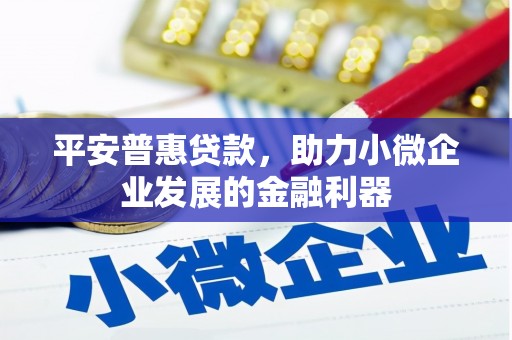 凤台平安普惠贷款，助力小微企业发展的金融利器