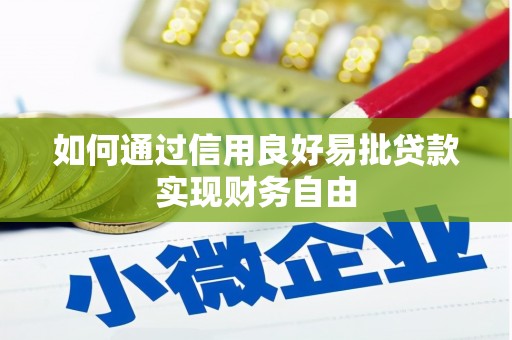 凤台如何通过信用良好易批贷款实现财务自由