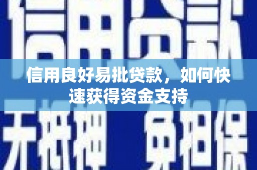 凤台信用良好易批贷款，如何快速获得资金支持