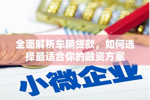 凤台全面解析车辆贷款，如何选择最适合你的融资方案